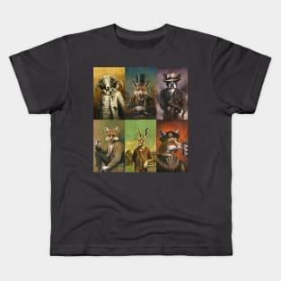 Historical Clothed Animals Montage Kids T-Shirt